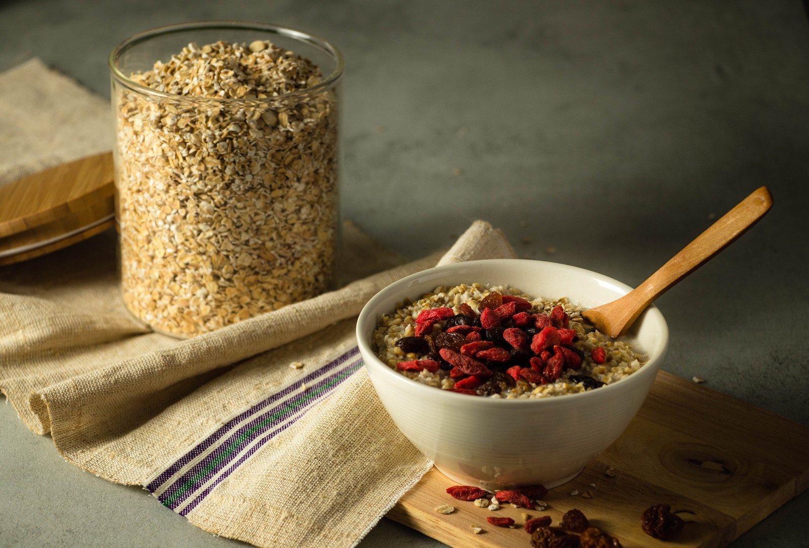 Plato de avena con frutas